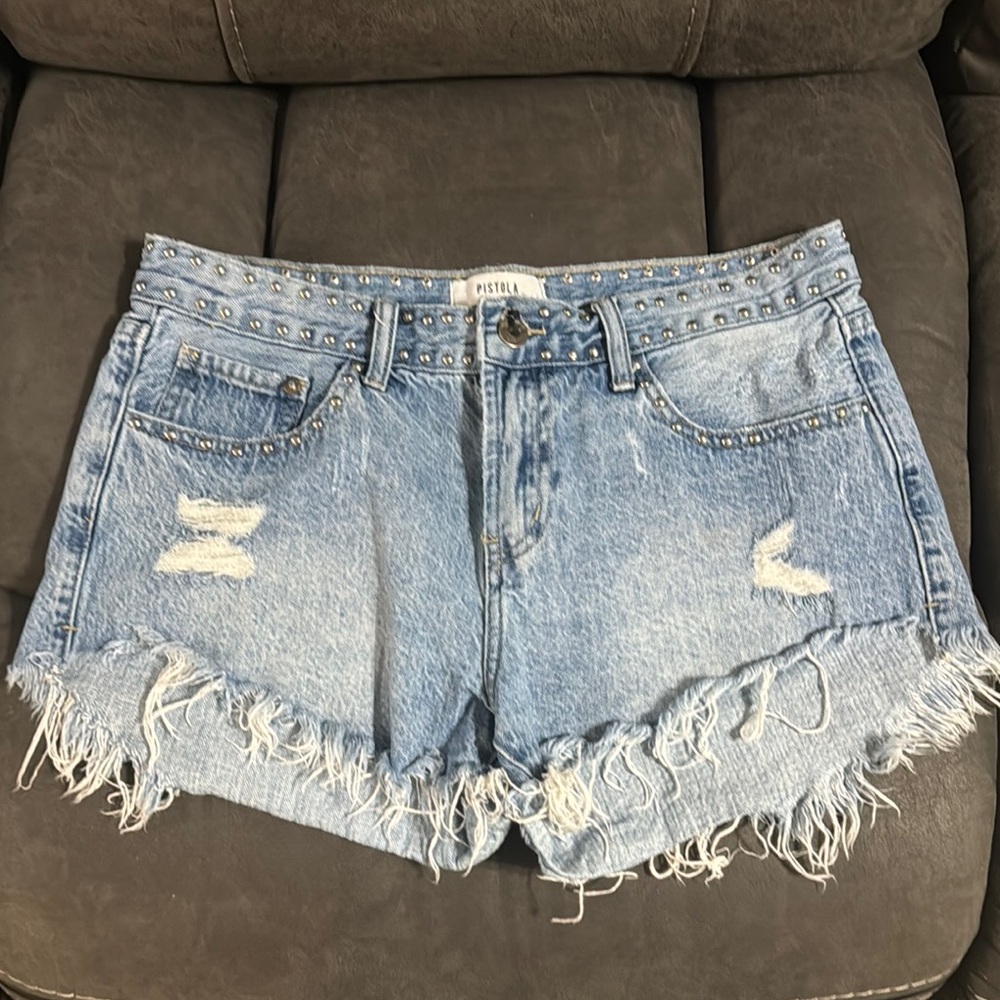 Pistola studded denim shorts size 29